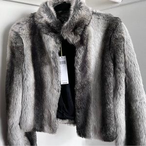 BCBGeneration Faux Fur Cropped Jacket Size M